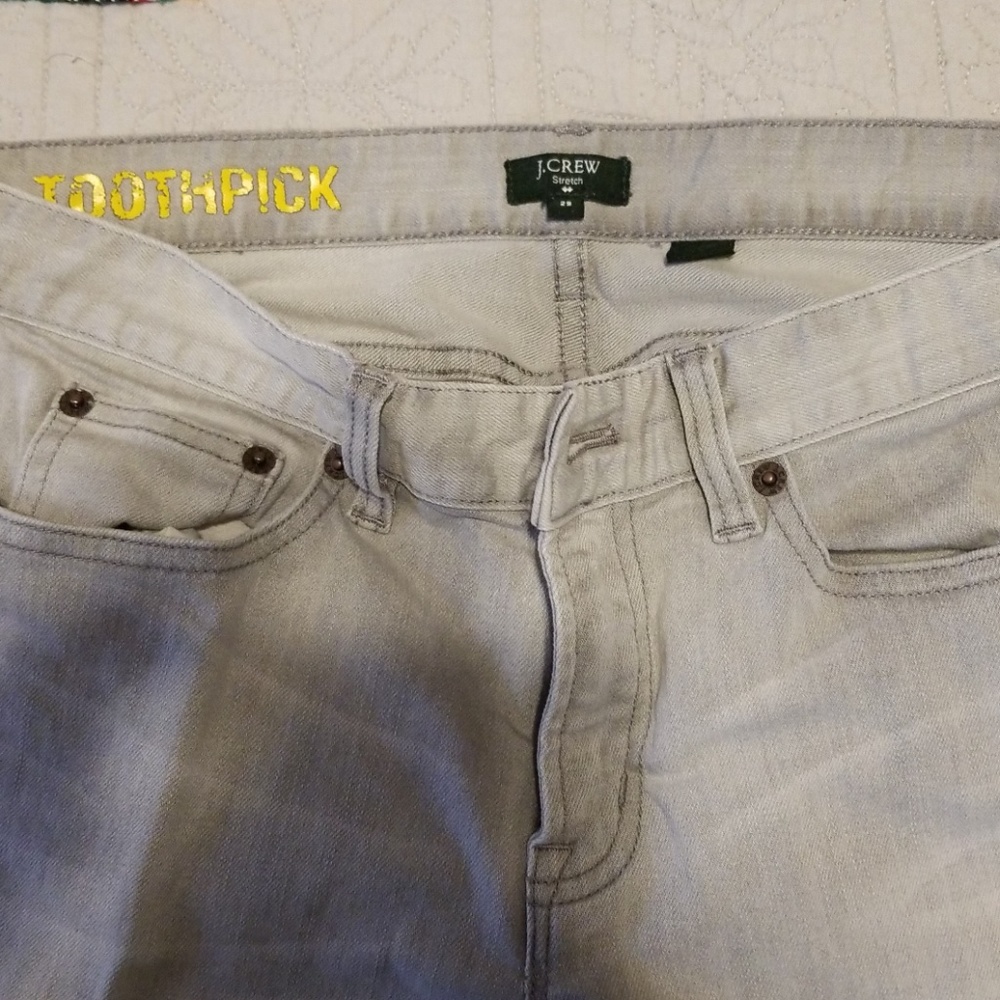 JCrew factory toothpick light gray jeans